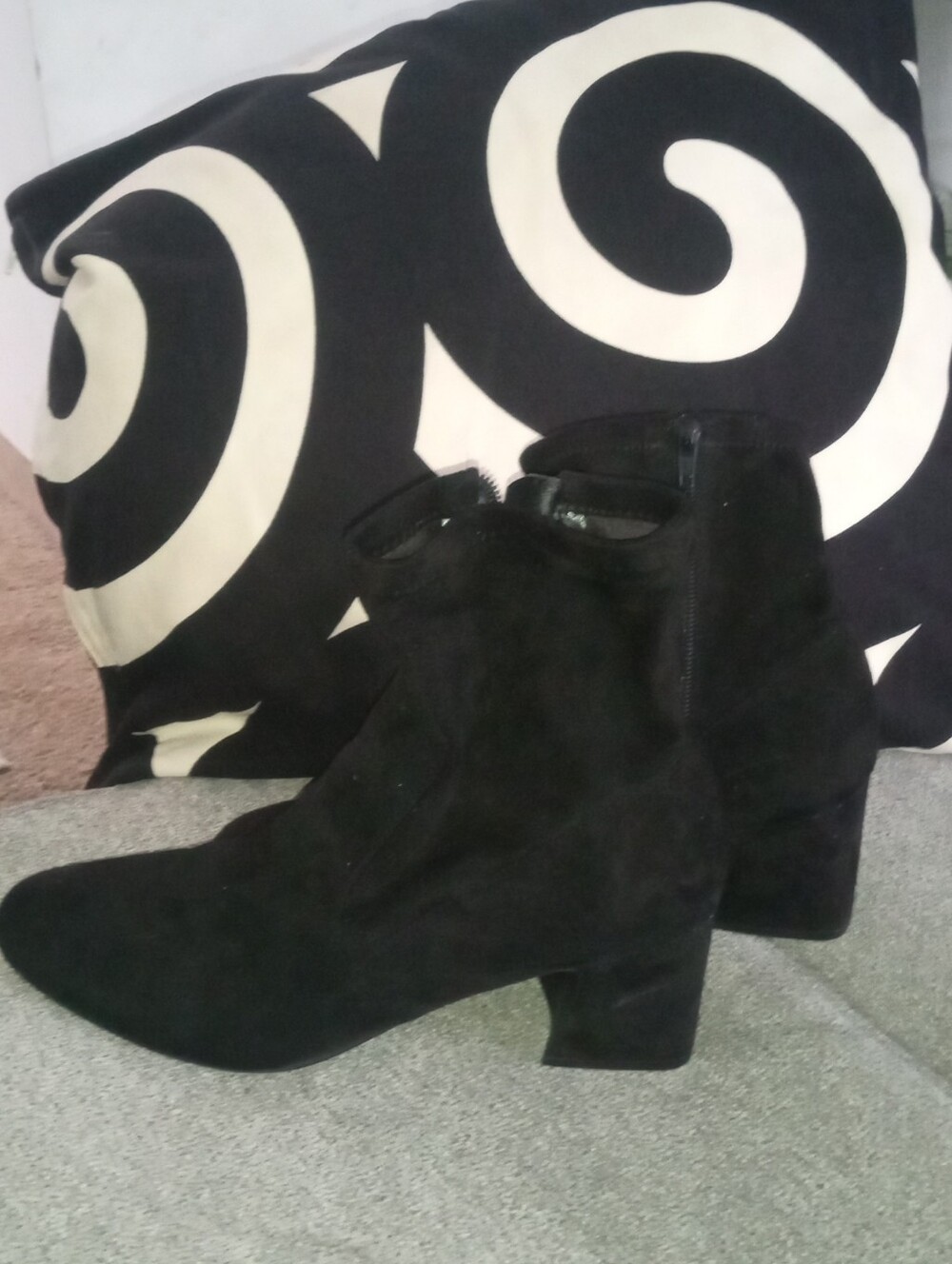 Black Suede Ankle Boots for Women
